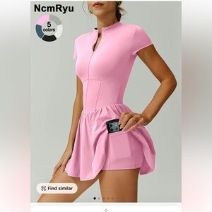 Tiktok shop NcmRyu Women's sports dress solid color waistband short